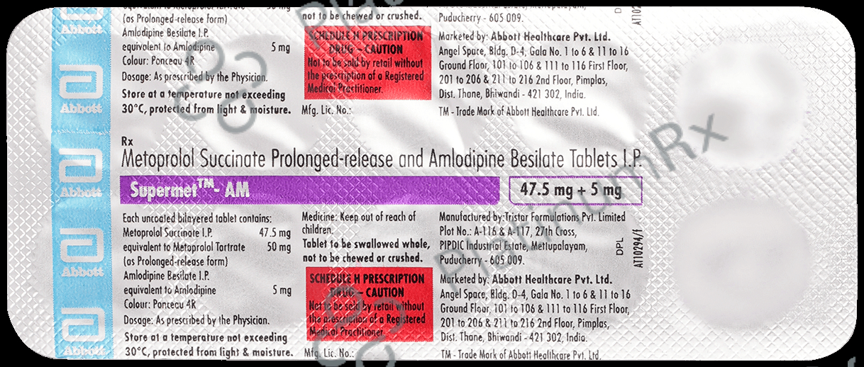 Supermet AM 5/47.5mg Tablet PR 10s