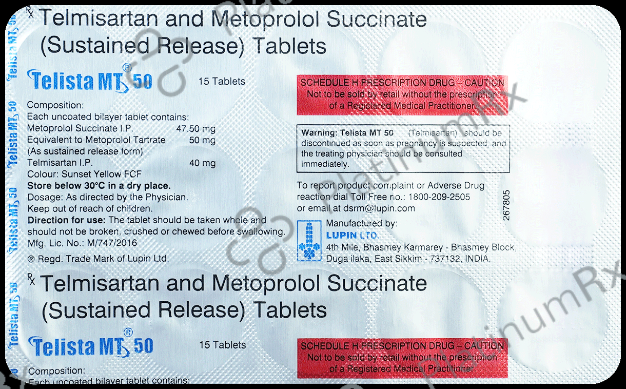 Telista MT 50/40mg Tablet SR 15s
