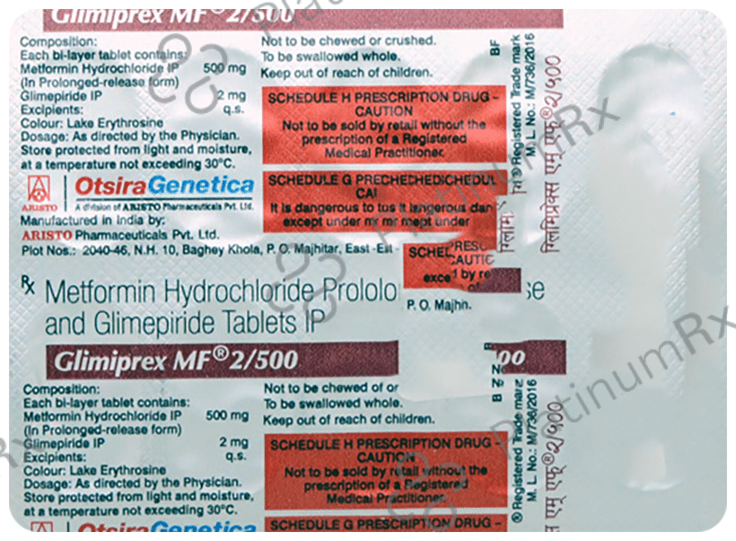 Glimiprex MF 2/500 Tablet PR 10 Tablet PR