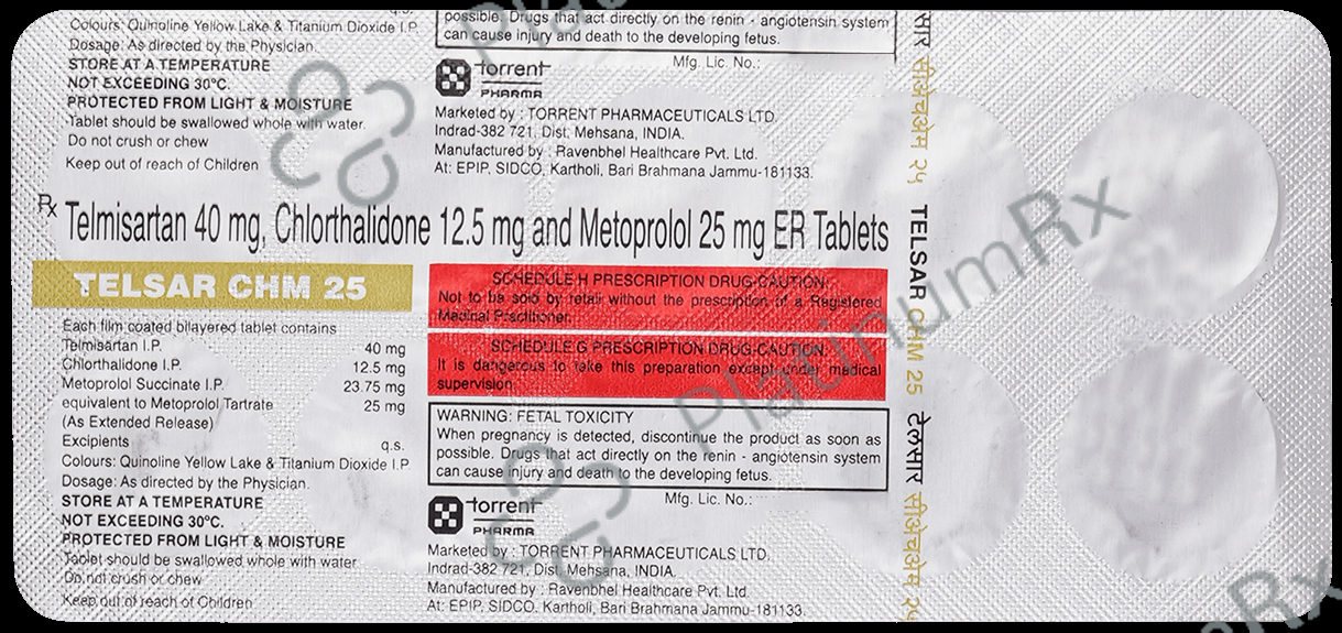 Telsar CHM 12.5/25/40mg Tablet 10s