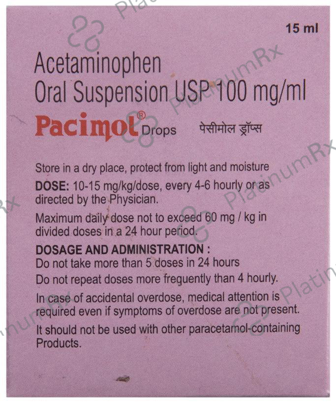 Pacimol 100mg Drops 15ml