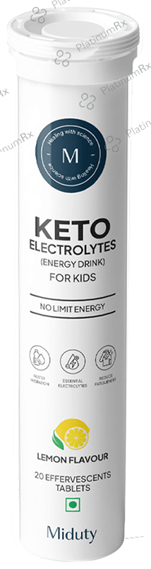 Miduty Keto Electrolyte Energy Drink for Kids Effervescent Tablet Lemon