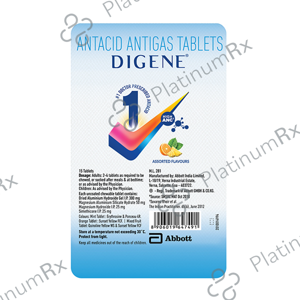 Digene Acidity & Gas Relief (Mint) Tablet 15s