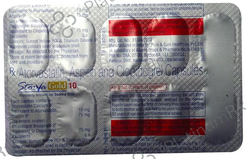 Storva Gold 10/75/75mg Capsule 10s