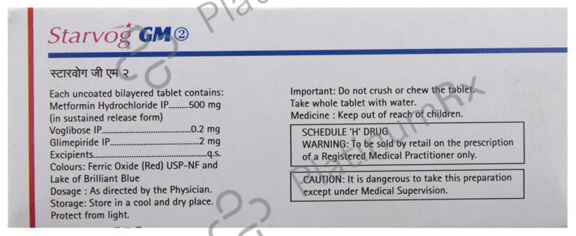 Starvog GM 2/500/0.2mg Tablet SR 10s