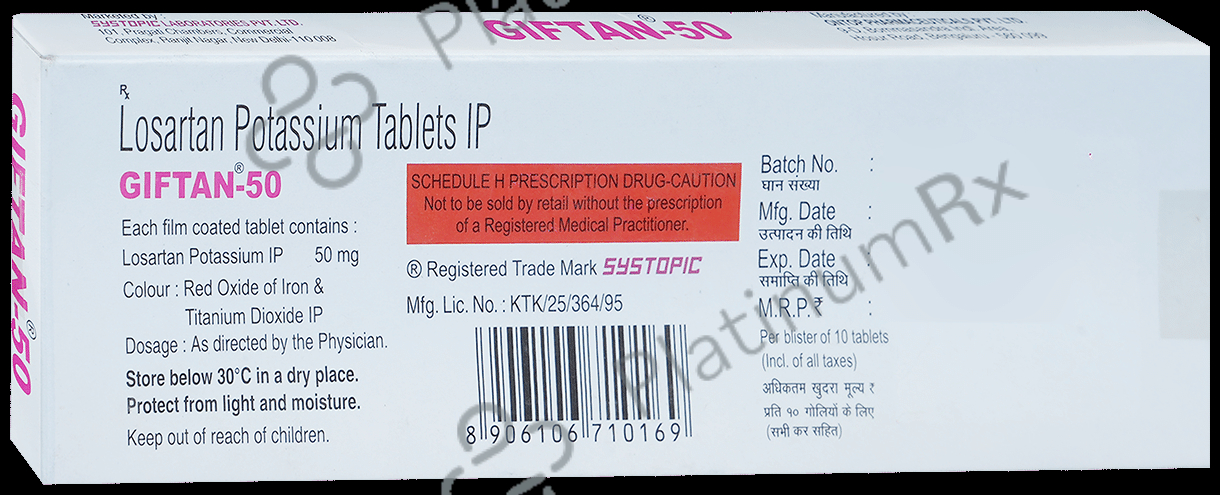 Giftan 50mg Tablet 10s