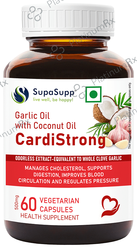 Sri Sri Tattva SupaSupp Garlic Oil Vegetarian Capsule With Coconut Oil, CardiStrong,