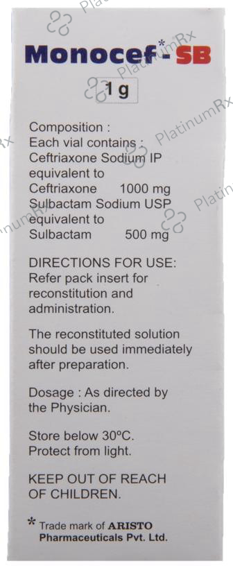 Monocef SB 1.5gm Injection 1s
