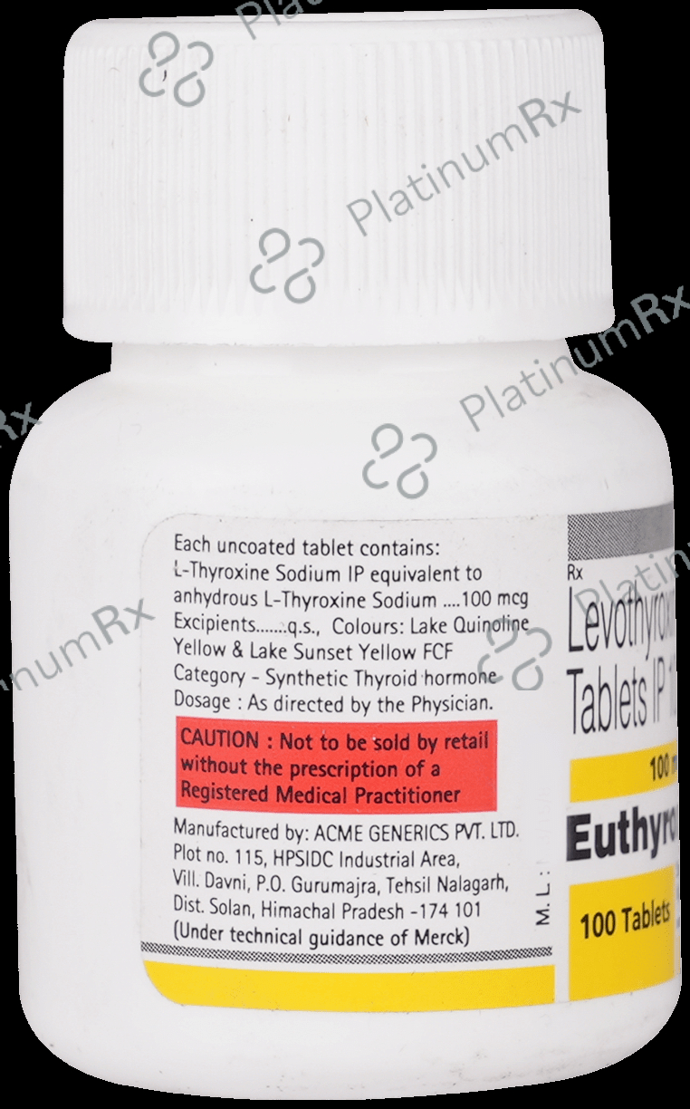 Euthyrox 100mcg Tablet 100s