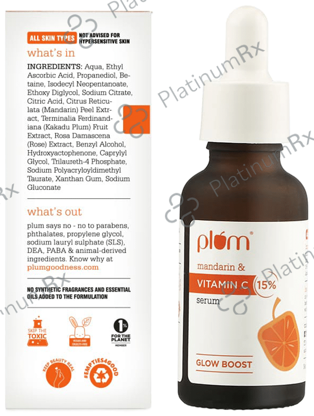 Plum Mandarin & Vitamin C 15% Face Serum - Fragrance-Free 20 ml