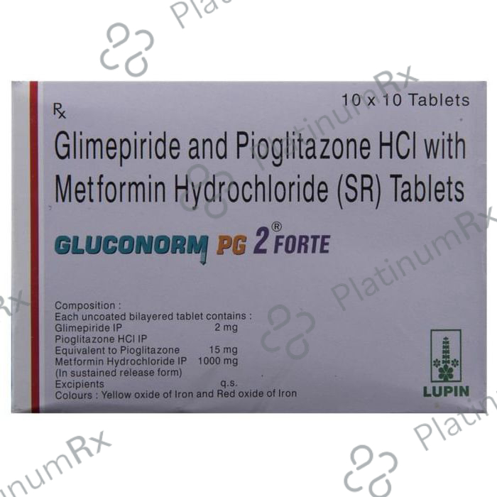 Gluconorm PG 2/1000/15mg Tablet SR 10s