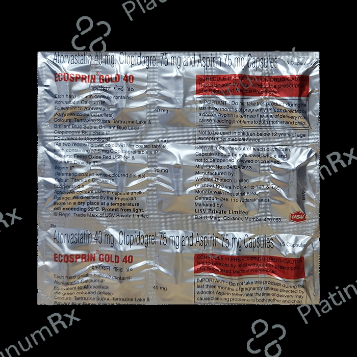 Ecosprin Gold 40/75/75mg Capsule 15s