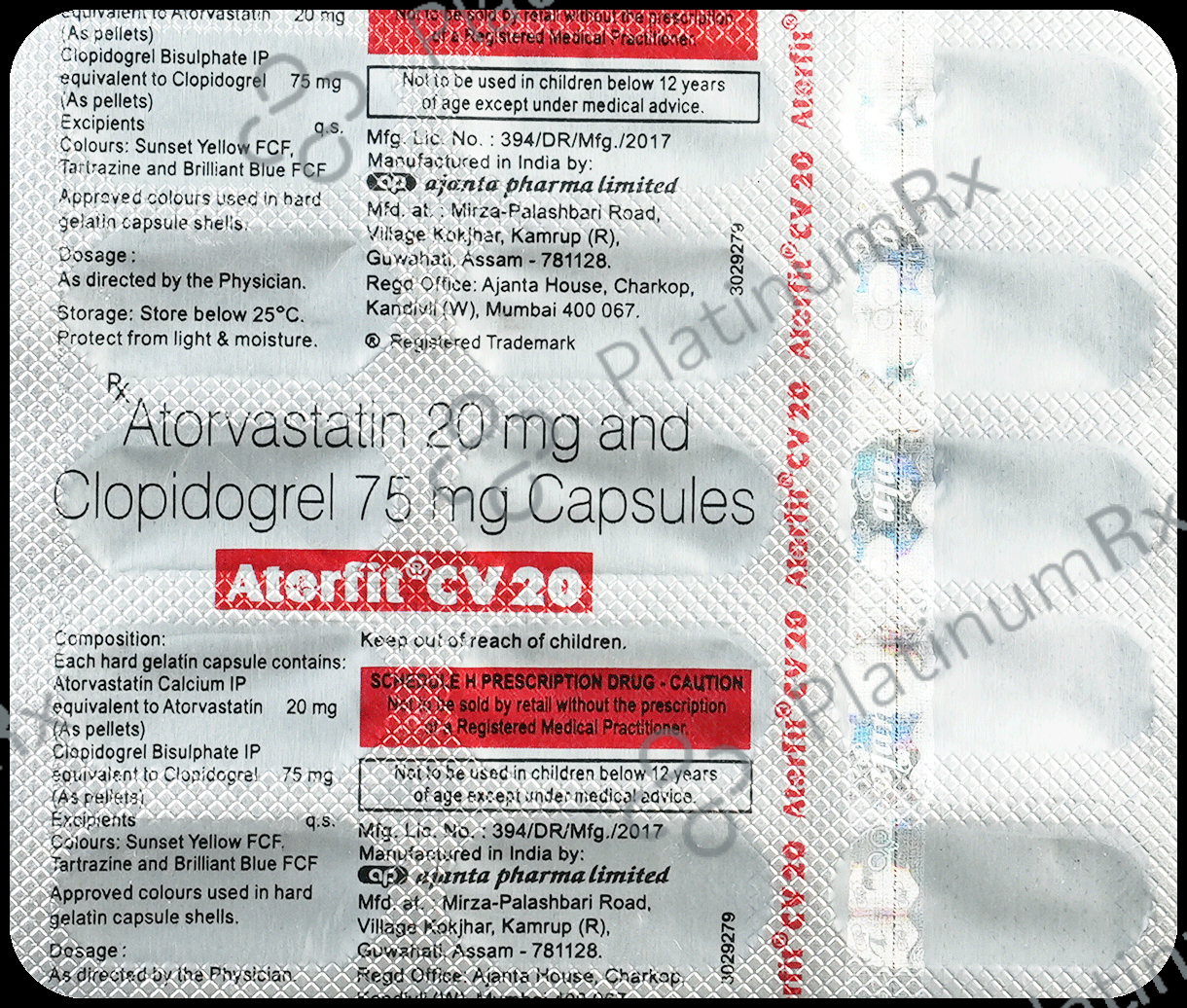 Atorfit CV 20/75mg Capsule 15s
