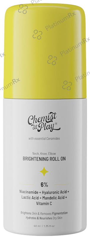 Chemist At Play Vitamin C Neck Knee Elbow Brightening Roll On - Skin Whitening for Men & Women