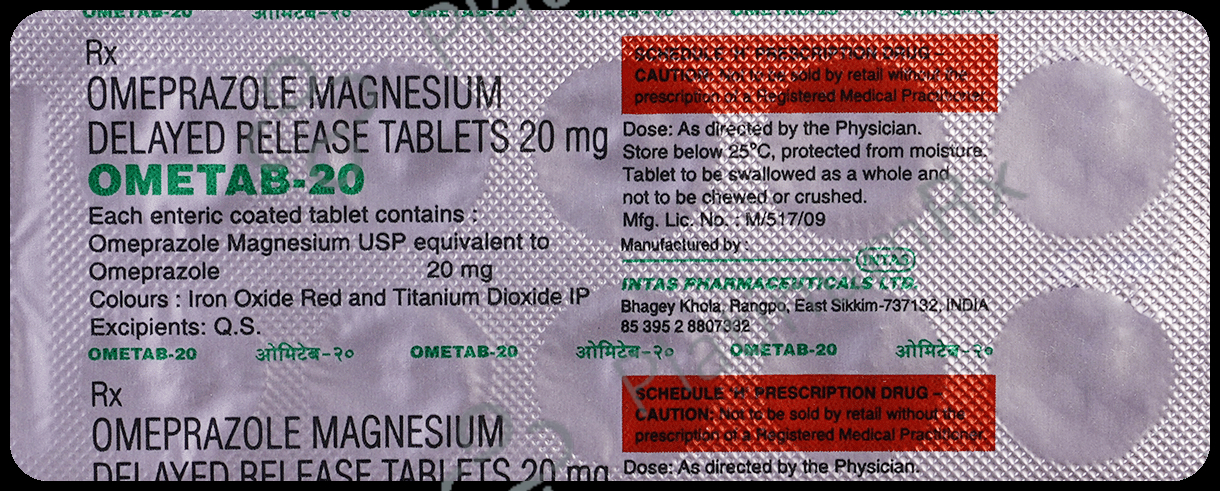 Ometab 20mg Tablet DR 10s