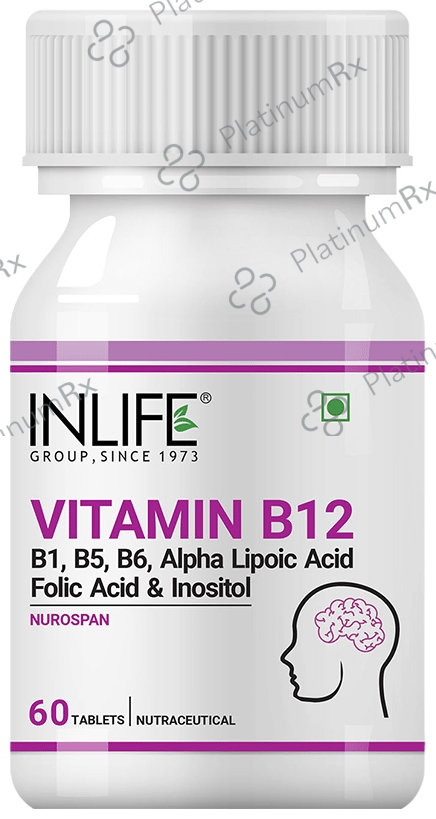 Inlife Vitamin B12 with B1, B5, B6, Alpha Lipoic Acid, Folic Acid & Inositol Tablet 60 tablets