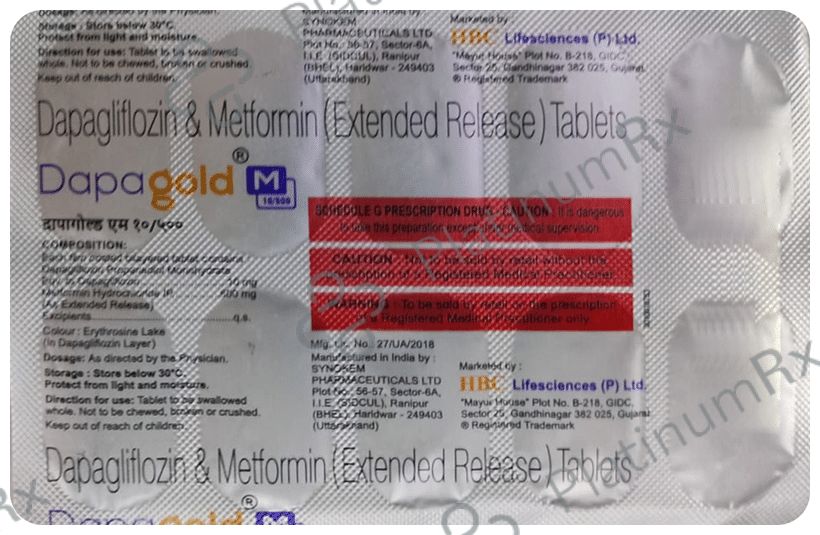 Dapagold M 10/500mg Tablet ER 10s