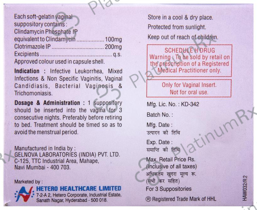 Imidil C 100/200mcg Vaginal Suppository 3s