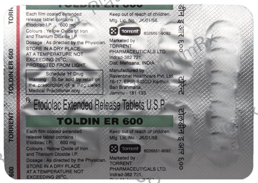Toldin ER 600mg Tablet 10s