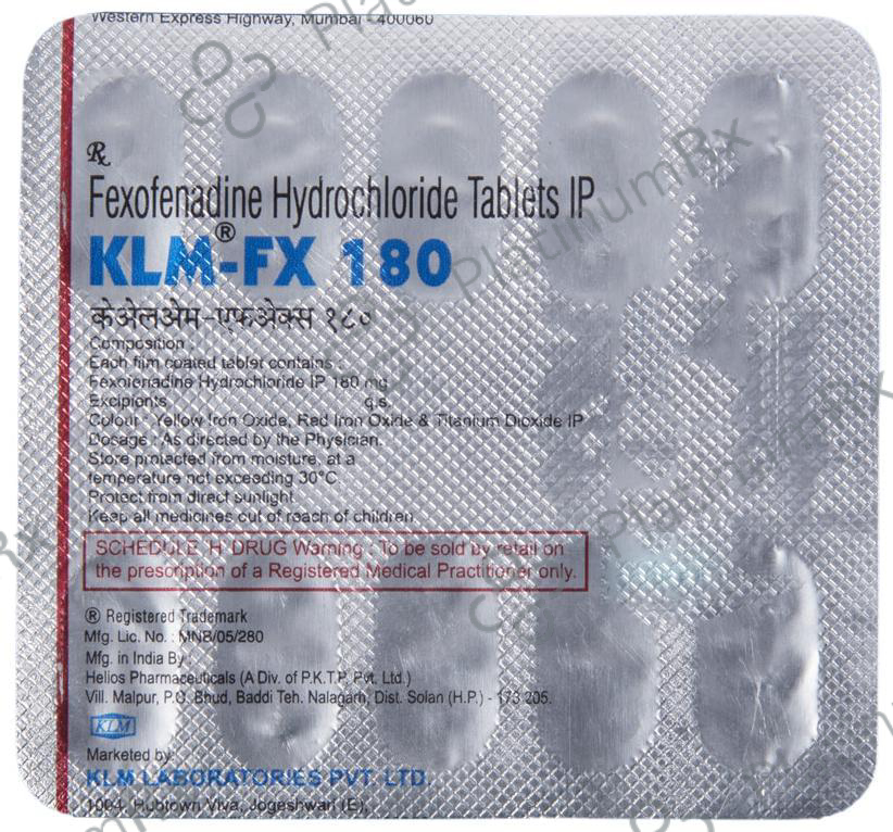 KLM FX 180mg Tablet 10s