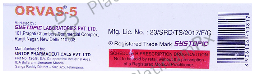 Orvas 5mg Tablet 10s