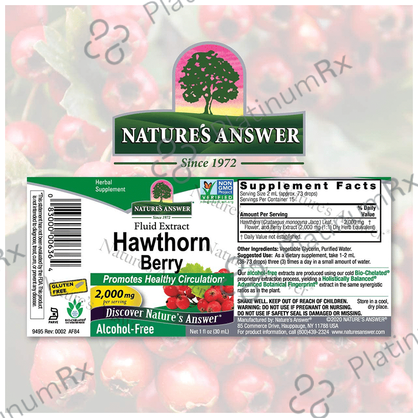 Nature's Answer Fluid Extract Hawthorn Berry 2000mg
