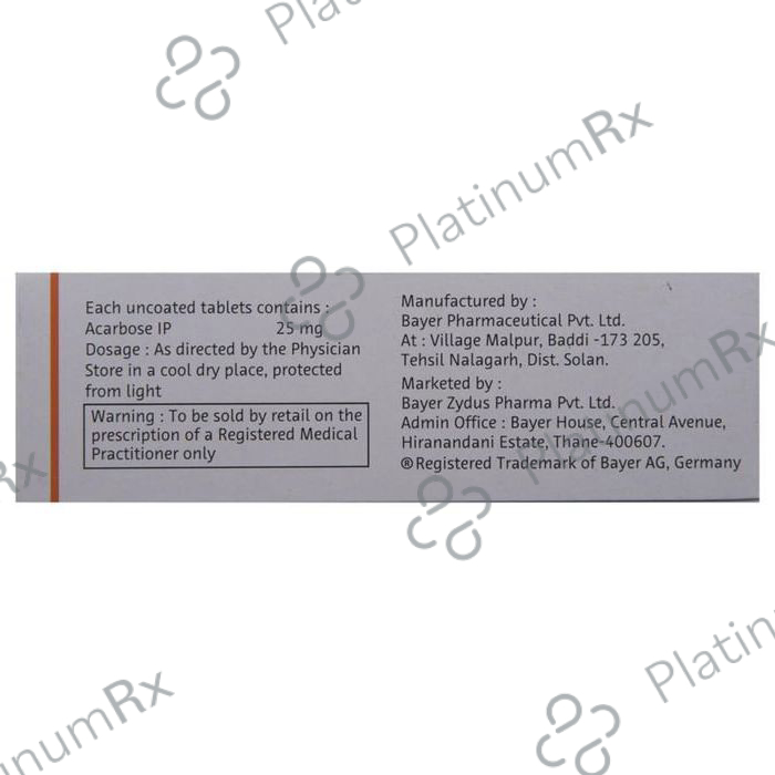Glucobay 25mg Tablet 10s