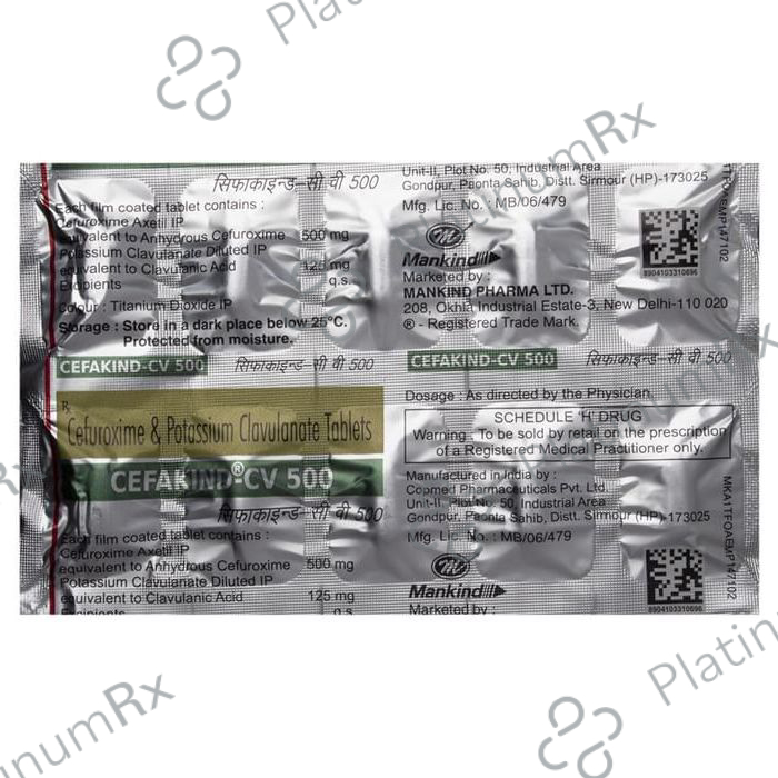 Cefakind CV 500/125mg Tablet 10s