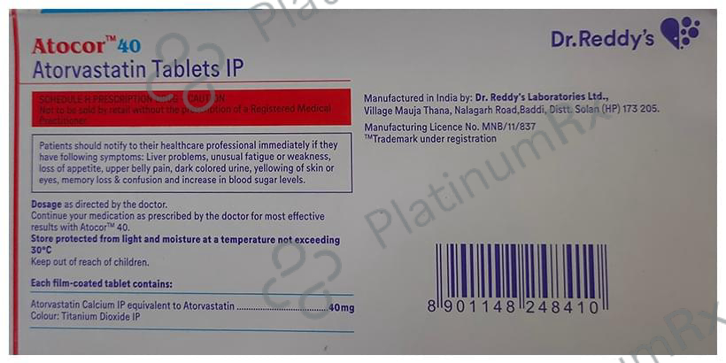 Atocor 40mg Tablet 15s