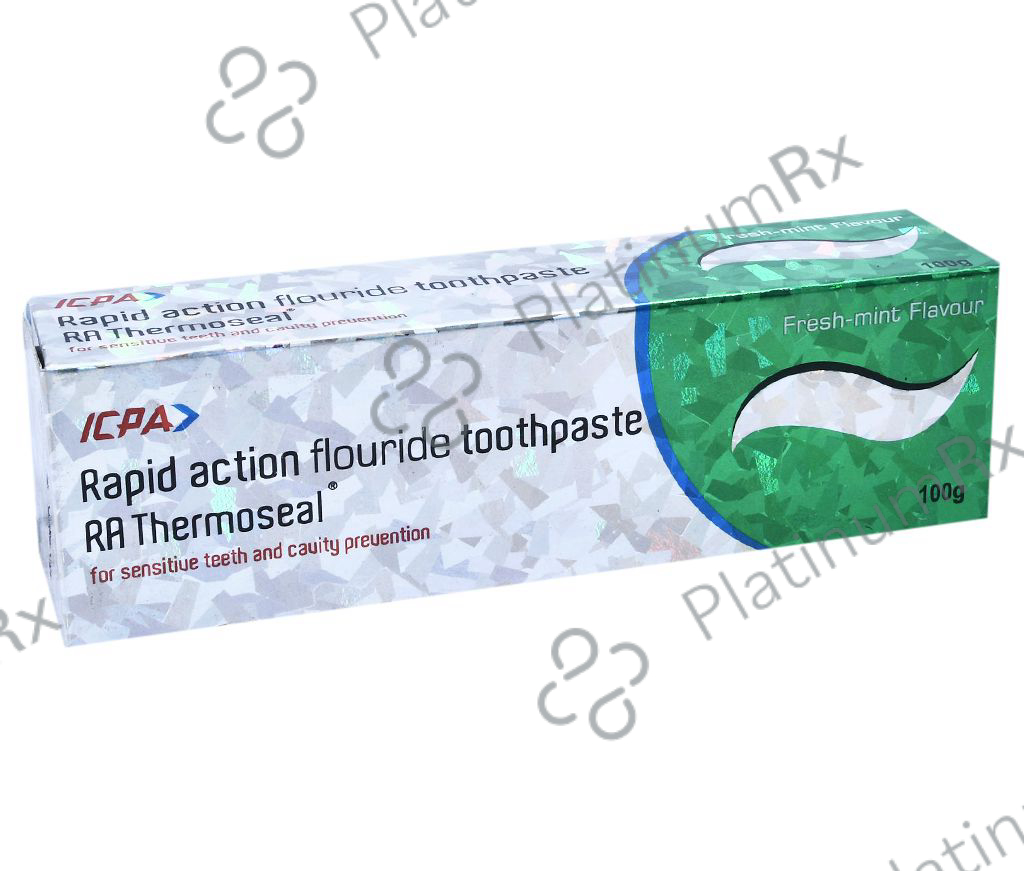 RA Thermoseal Rapid Action Fluoride Toothpaste Flavour Fresh Mint Tube 100gm