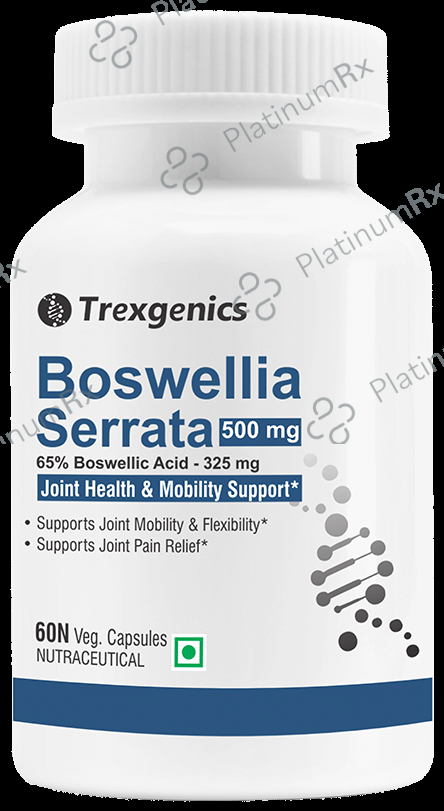 Trexgenics Boswellia Serrata 65% Boswellic Acid 500mg Veg Capsule