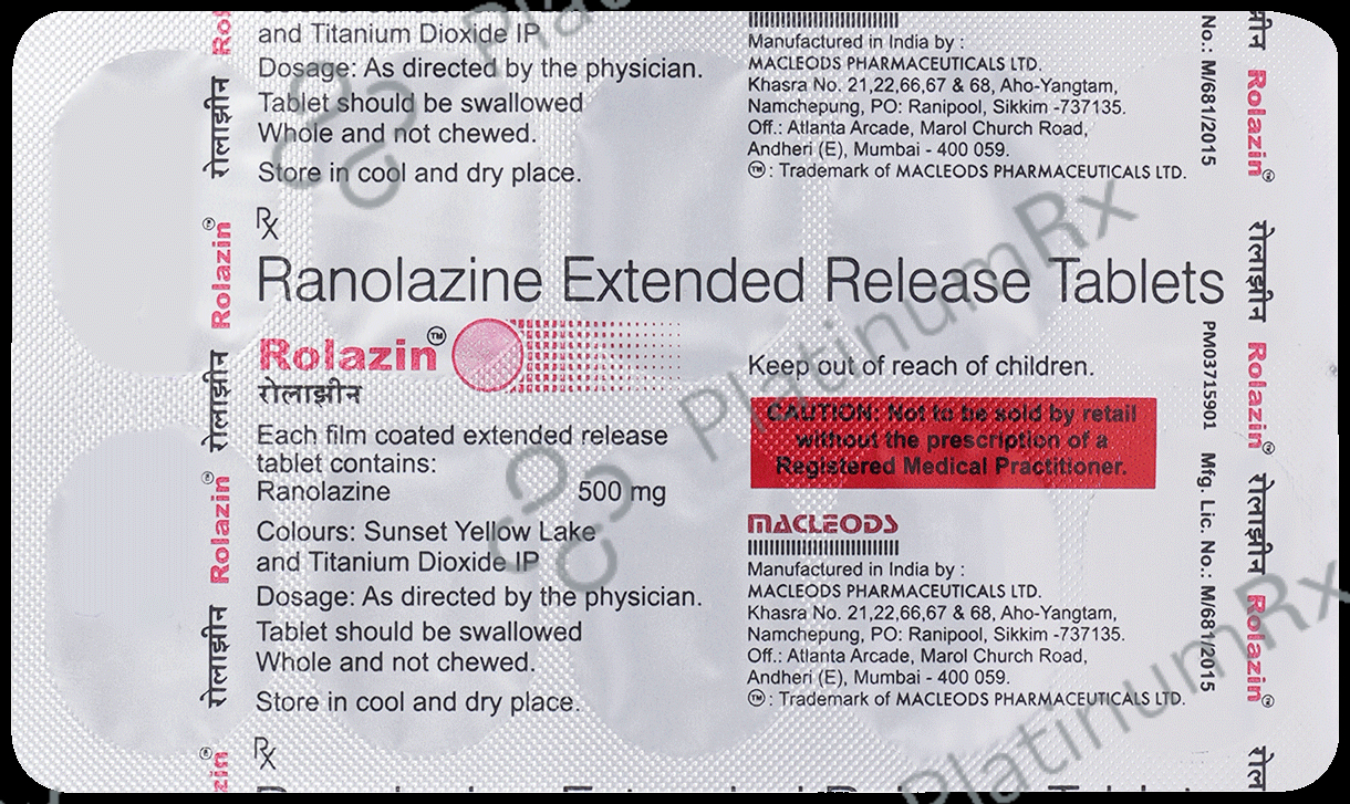 Rolazin 500mg Tablet ER 10s