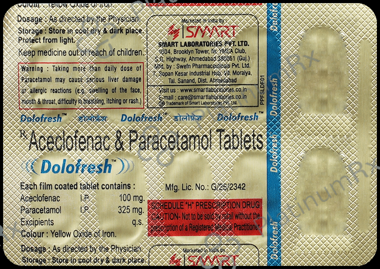 Dolofresh 100mg/325mg Tablet