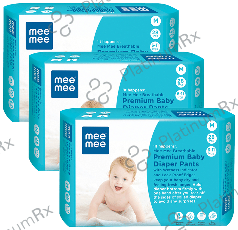 Mee Mee Breathable Premium Baby Diaper Pants with Wetness Indicator (28 Each) Medium 1 Pack