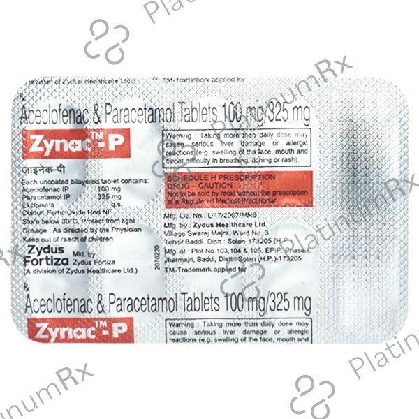 Zynac P 100/325mg Tablet 10s