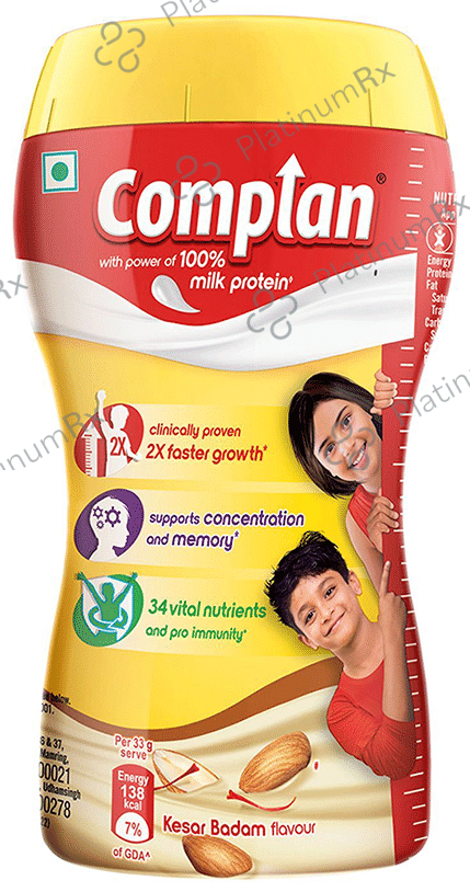 Complan 100% Milk Protein for Concentration, Memory & Growth - Flavour Kesar Badam