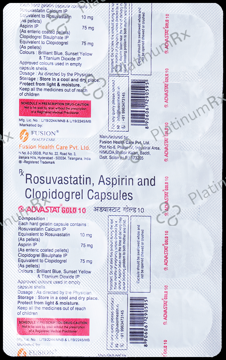 Advastat Gold 75/10/75mg Capsule 10s