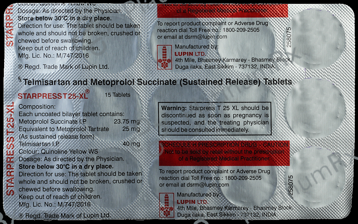 Starpress T 23.75/40mg Tablet XL 15s