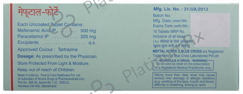 Meftal Forte 500/325mg Tablet 10s