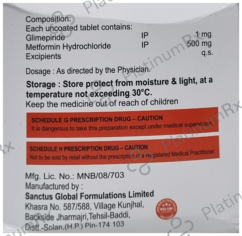 Glimicut M 1/500mg Tablet 15s