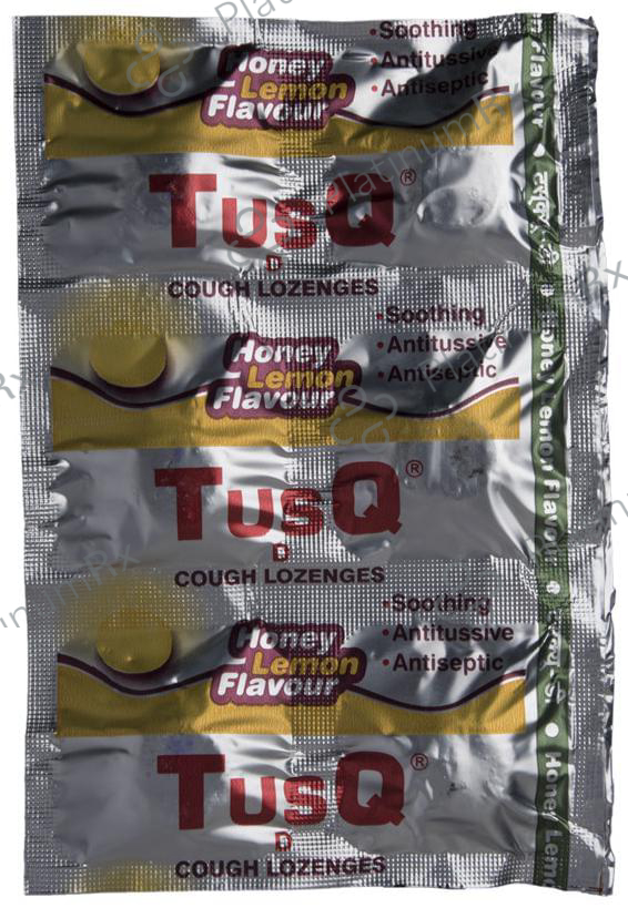 Tusq D Cough Honey Lemon 0.6/5mg Lozenges 6s