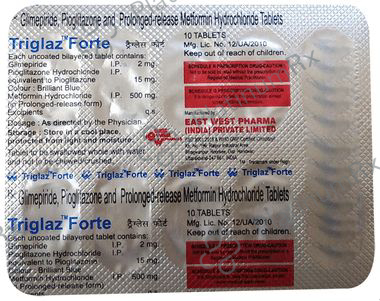 Triglaz Forte 2/500/15mg Tablet PR 10s