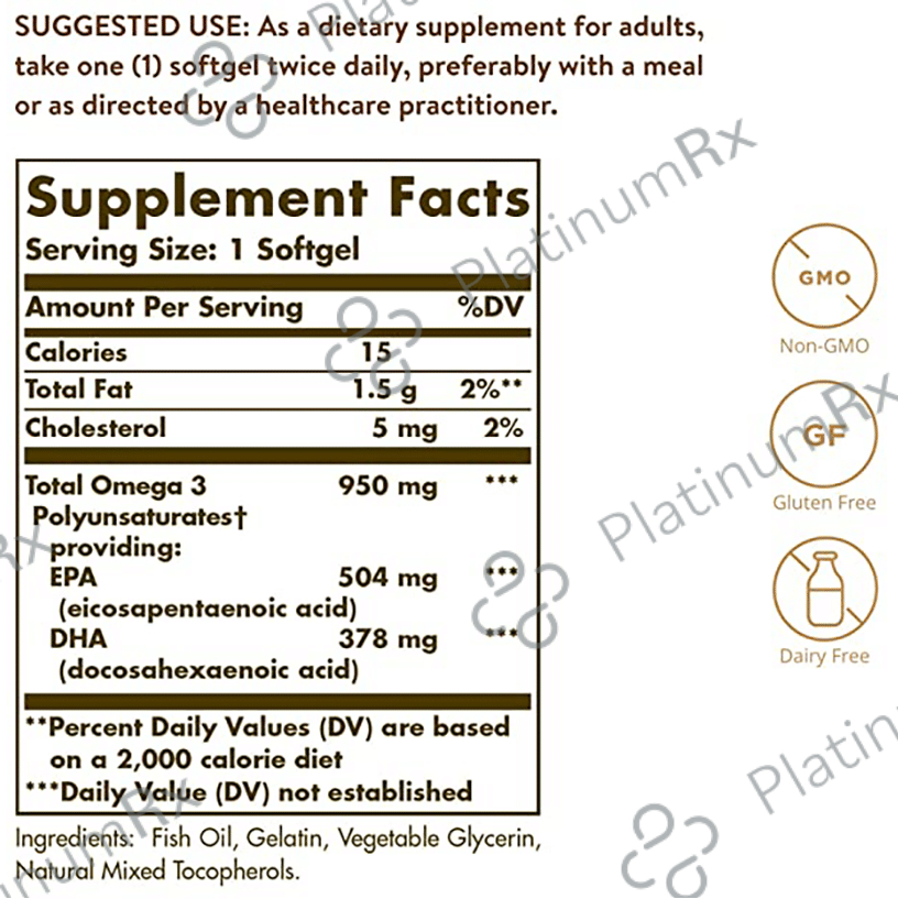 Solgar Solgar Triple Strength Omega 3 950 mg Softgels