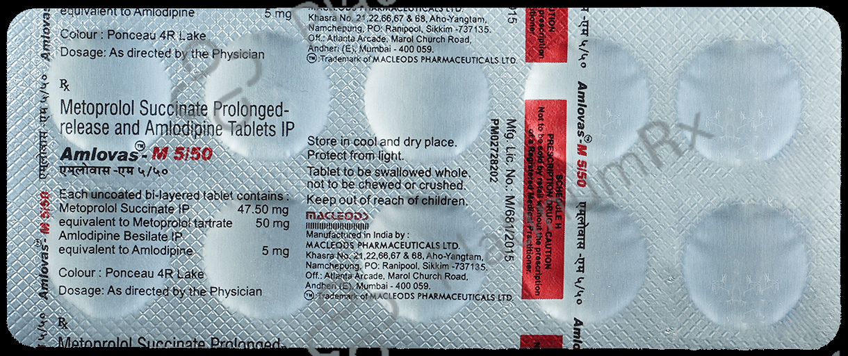 Amlovas M 5/50mg Tablet PR 10s