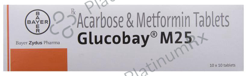 Glucobay M 25/500mg Tablet 10s
