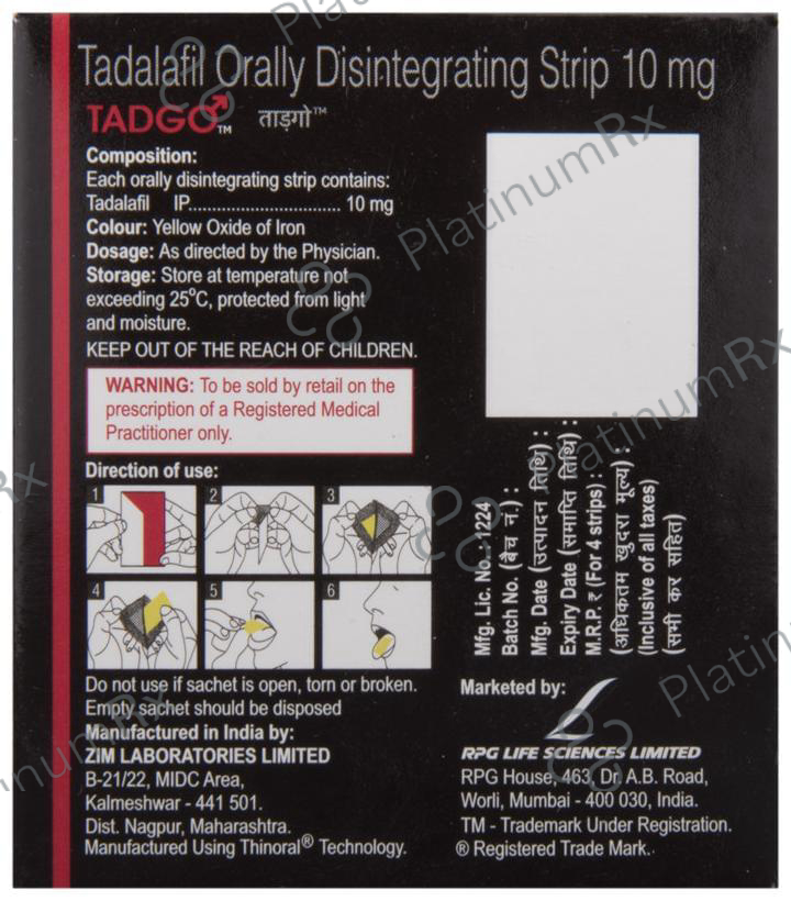 Tadgo 10mg Disintegrating Strip