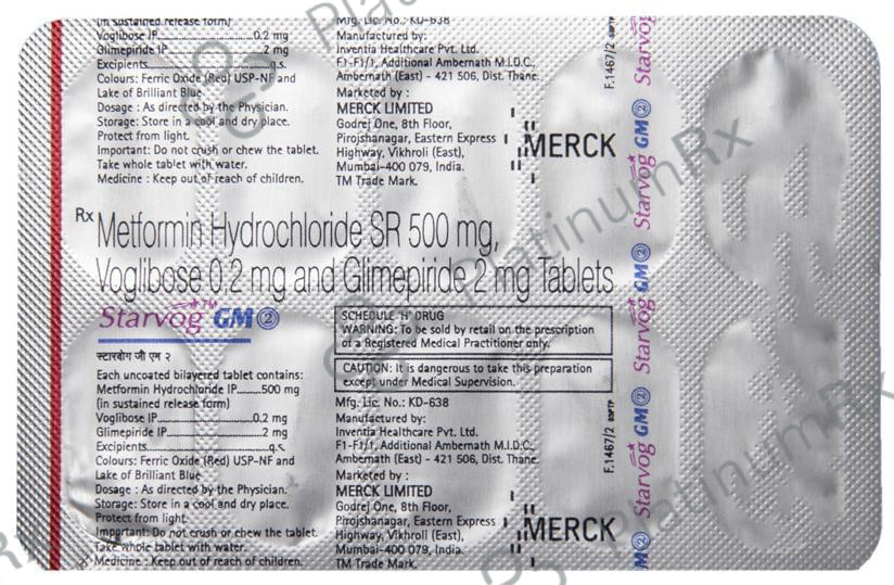 Starvog GM 2/500/0.2mg Tablet SR 10s