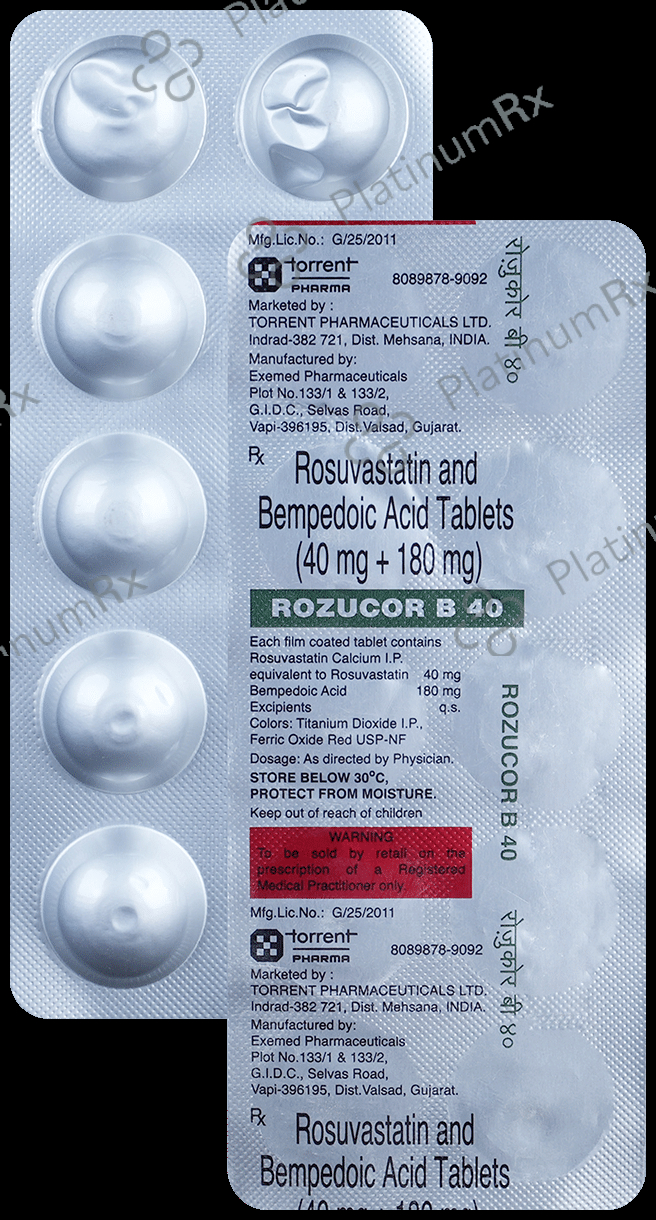 Rozucor B 180mg/40mg Tablet 10 Tablet Toran Biotech
