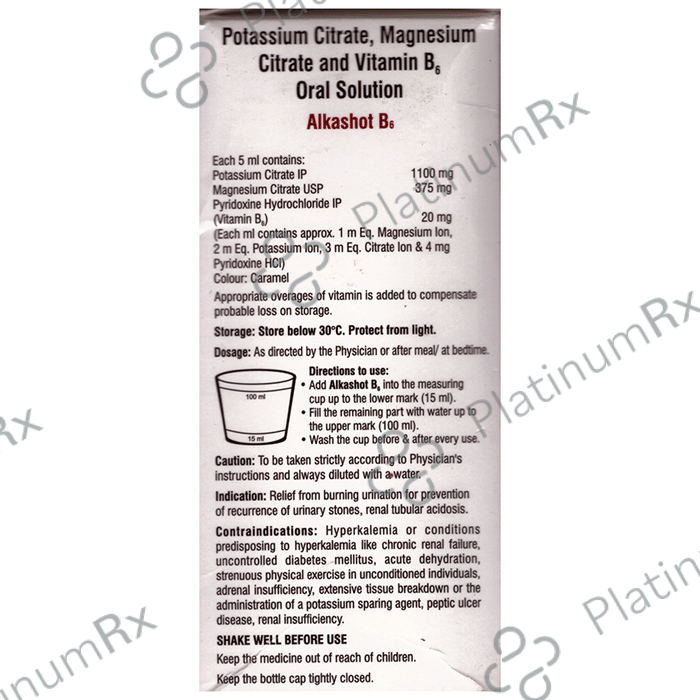 Alkashot B6 Pineapple Sugar Free 375/1100mg Oral Solution 200ml