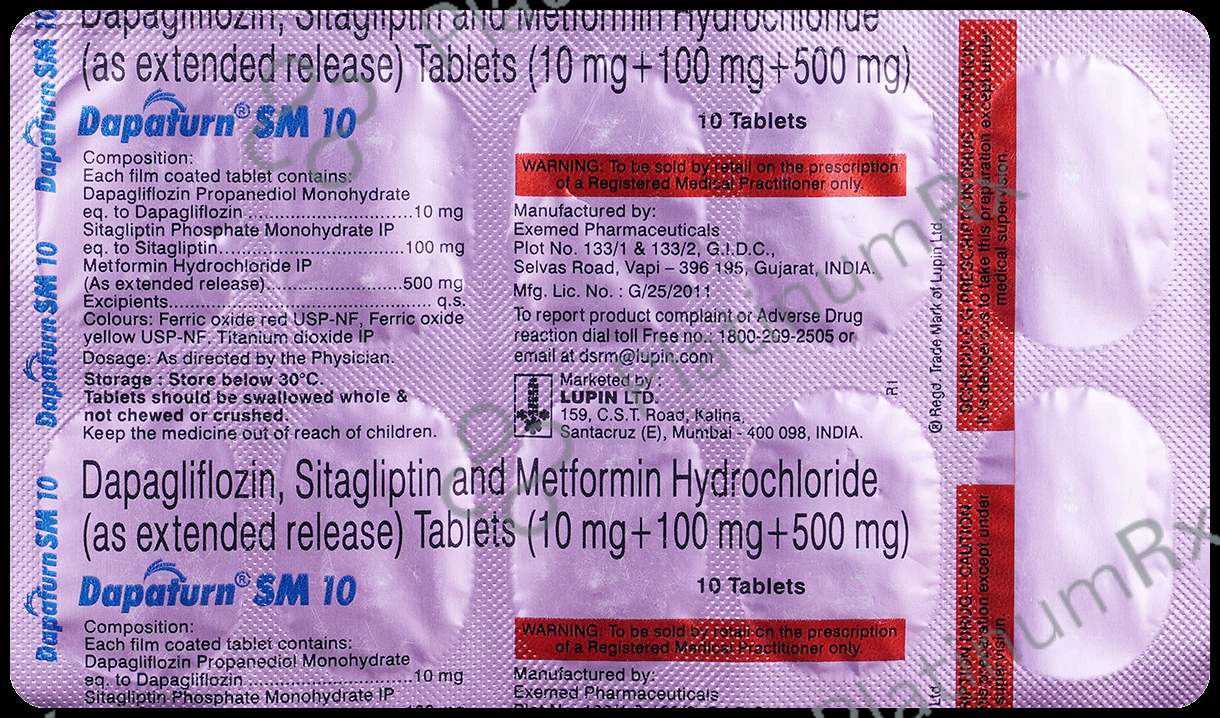 Dapaturn SM 10/500/100mg Tablet ER 10s
